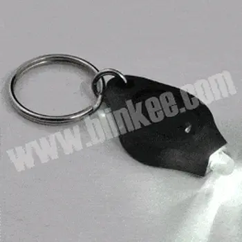 White Feauxton LED Light Key Rings