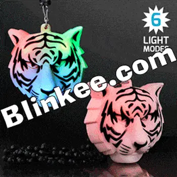 White Tiger Beaded Charm Necklace