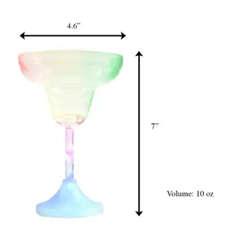 LED Margarita Drinking Glass Long Spiral Stem