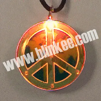 World Peace Necklace Flashing Body Light Lapel Pins