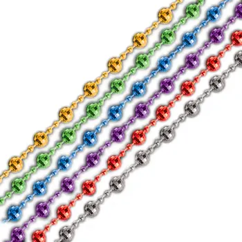 Assorted Color Disco Bead Mardi Gras Necklaces Pack of 12