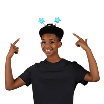 Light Up Blue Star Head Boppers