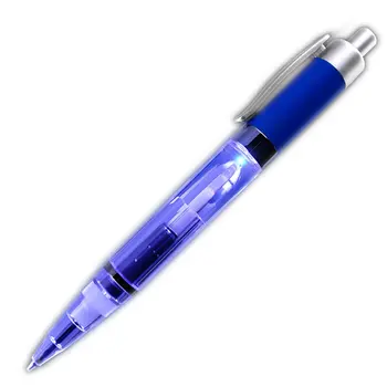 Blue Barrel Blue LED Pen
