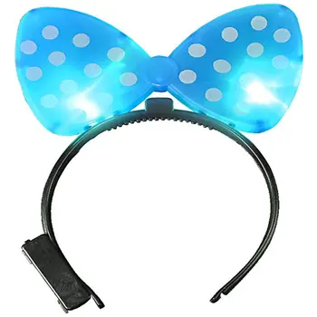 Light Up Hard Shell Bow Headband Blue
