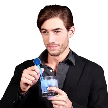 Blue Cocktail Party Light Up Swizzle Stick Drink Stirrer