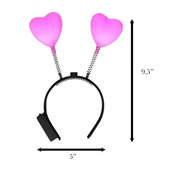 Flashing Pink Heart Head Boppers