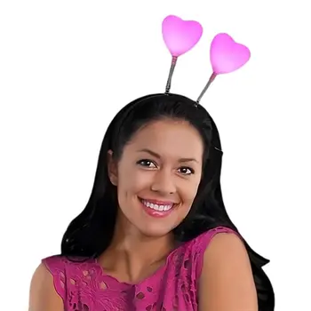 Flashing Pink Heart Head Boppers