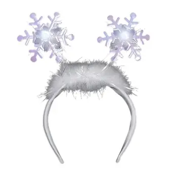 Flashing Snowflake Head Boppers Light Up Headband