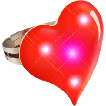 Funky Heart Ring Flashing Body Light Lapel Pins