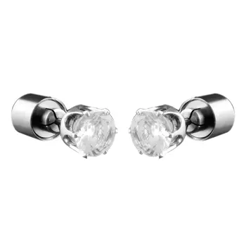 LED Faux Diamond Pierced Earrings White