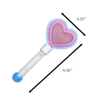 LED Rave PLUR Heart Wand with Crystal Ball