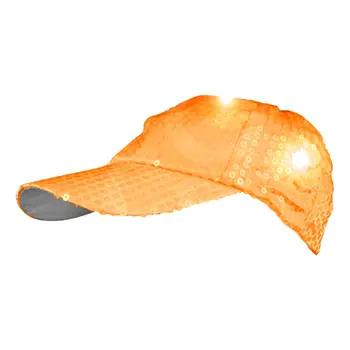 LED Sequined Baseball Hat Orange