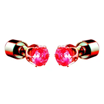 LED Faux Diamond Pierced Earrings Red