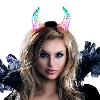 Light Up Devil Horns Multicolor