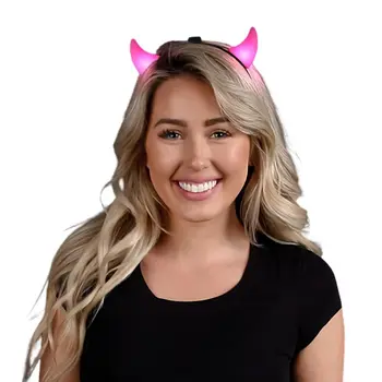 Light Up Devil Horns Pink