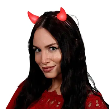 Red Light Up LED Devil Horns