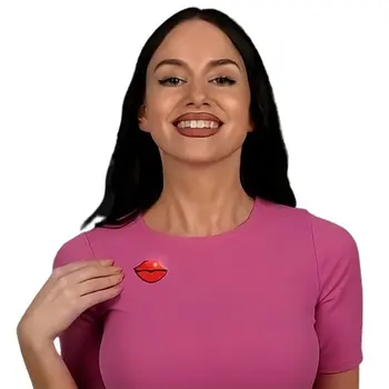 Lips Flashing Body Light Lapel Pins