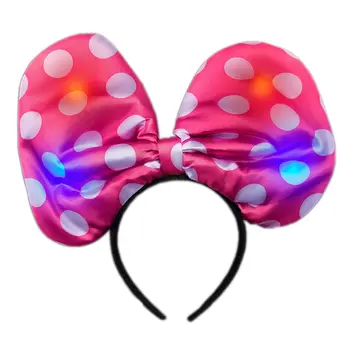 Light Up Soft Bow Headband Pink
