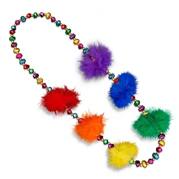 Rainbow Feather Beaded Necklace