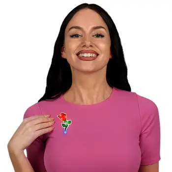 Rose Flashing Body Light Lapel Pins