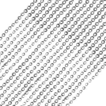 Round Disco Bead Necklace Pack of 12 Silver