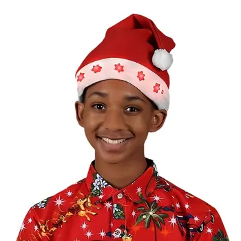 Santa Hat with Flashing Snowflakes
