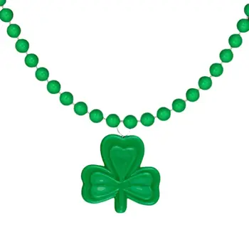 Unlit Mini Shamrock Charm Beaded Necklace Pack of 12