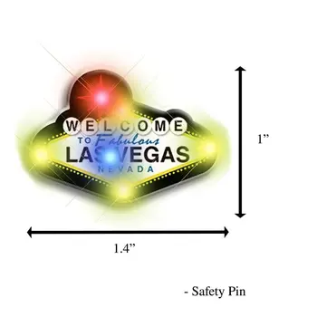 Welcome to Vegas Flashing Body Light Lapel Pins