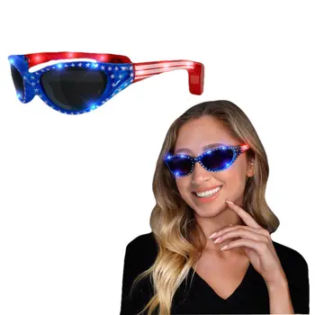 USA Stars and Stripes LED Fourth of July Sunglasses