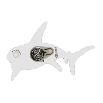 Shark Flashing Body Light Lapel Pins