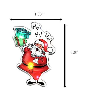 Ho Ho Ho Santa Flashing Blinky Body Light Lapel Pins
