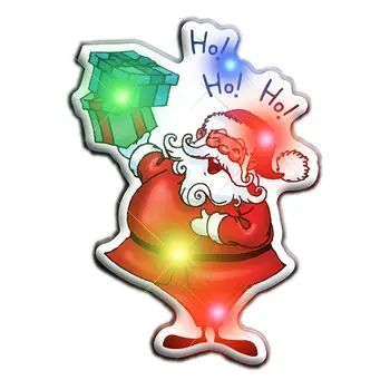 Ho Ho Ho Santa Flashing Blinky Body Light Lapel Pins