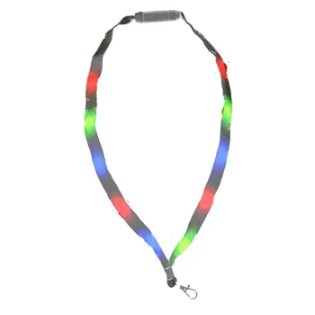 Lightup Lanyard with Badge Clip Multicolor LED Pack of 6