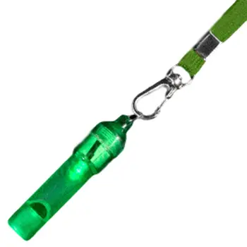 Green Flashing Whistle with Green Lanyard