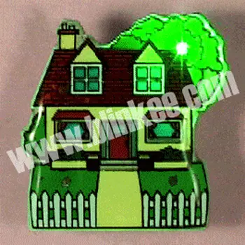 House Flashing Body Light Lapel Pins