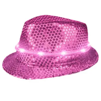 LED Fancy Fedora Pink