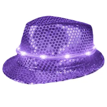 LED Fancy Fedora Purple