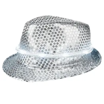 LED Fancy Fedora Silver