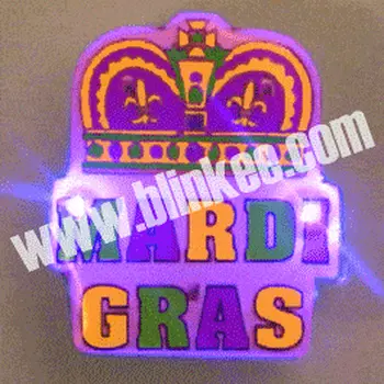 Mardi Gras Crown Flashing Body Light Lapel Pins