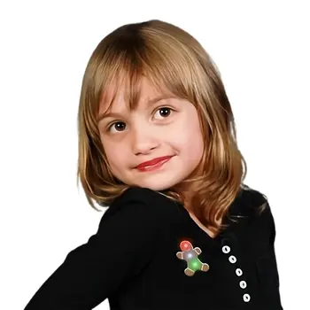 Gingerbread Man Christmas Flashing Blinky Body Light Lapel Pin