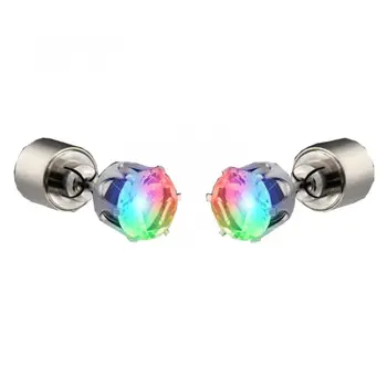 LED Faux Diamond Pierced Earrings Multicolor