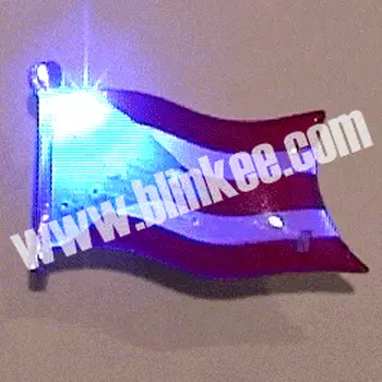 Puerto Rican Flag Flashing Body Light Lapel Pins