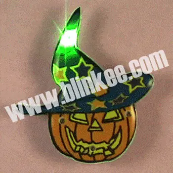 Pumpkin Wizard Flashing Body Light Lapel Pins