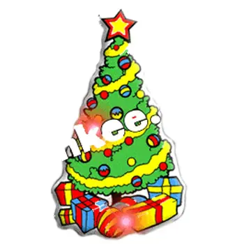 Tree with Gifts Flashing Body Light Lapel Pins