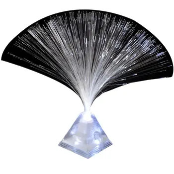 Fiber Optic Pyramid Centerpiece White