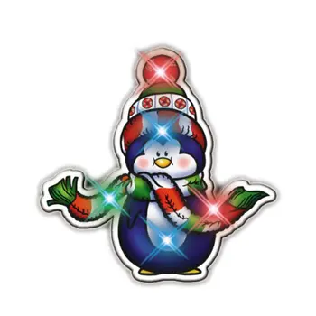 Assorted Christmas 2 Flashing Blinky Body Light Lapel Pins Pack of 25