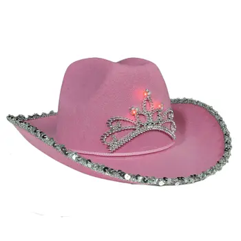 LED Pink Western Hat