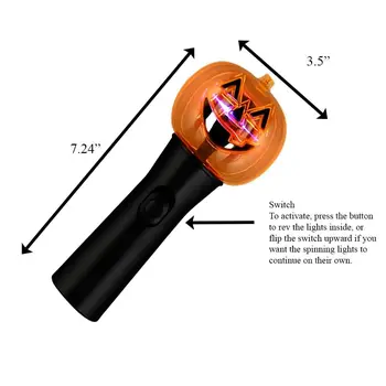 Pumpkin Wand with Spinning Lights