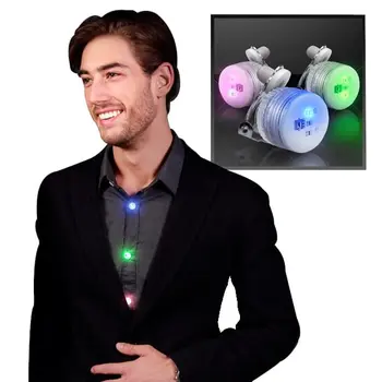 Assorted Color Round LED Blinky Clip On Pins Pack of 25