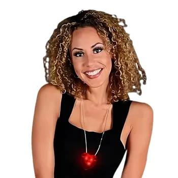 LED Flashing Red Heart Necklace